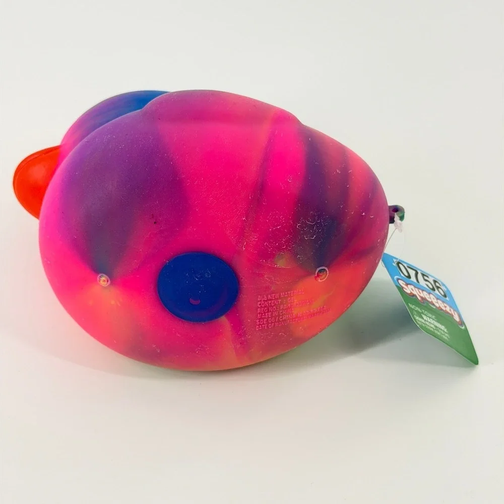 Toymendous Squeeezy Rubber Duck Kids‎ OS Pink Blue Yellow Marble Sensory Toy NWT